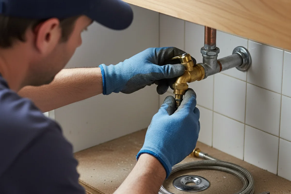 Shutoff valve and fitting work during Emergency Plumbing in Atoka